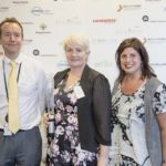 Image, Anne-Marie Masgoret, right, from sponsors Immigration New Zealand, with winners Anthony Frith and Bridget Cheesman